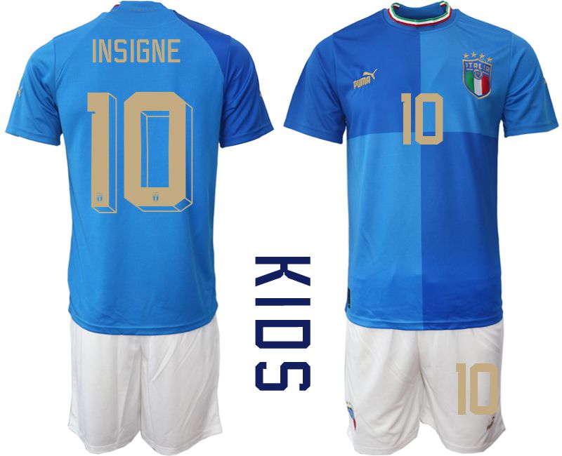 Youth 2022 World Cup National Team Italy home blue 10 Soccer Jerseys